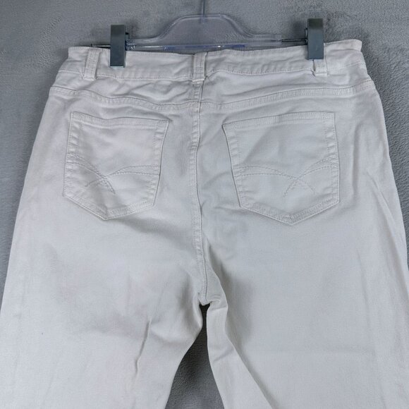 Croft & Barrow Wide Leg Jeans Womens Size 12 Average Natural Fit Stretch White - Picture 4 of 12